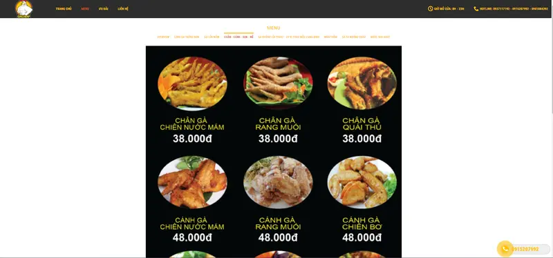 Hình ảnh các món về quán chuyên món gà có món cánh - chân - mề - sụn non bên tiệm Gà Cơ Bắp