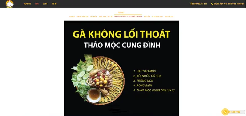 Hình ảnh các món về quán chuyên món gà có món gà không lối thoát bên tiệm Gà Cơ Bắp