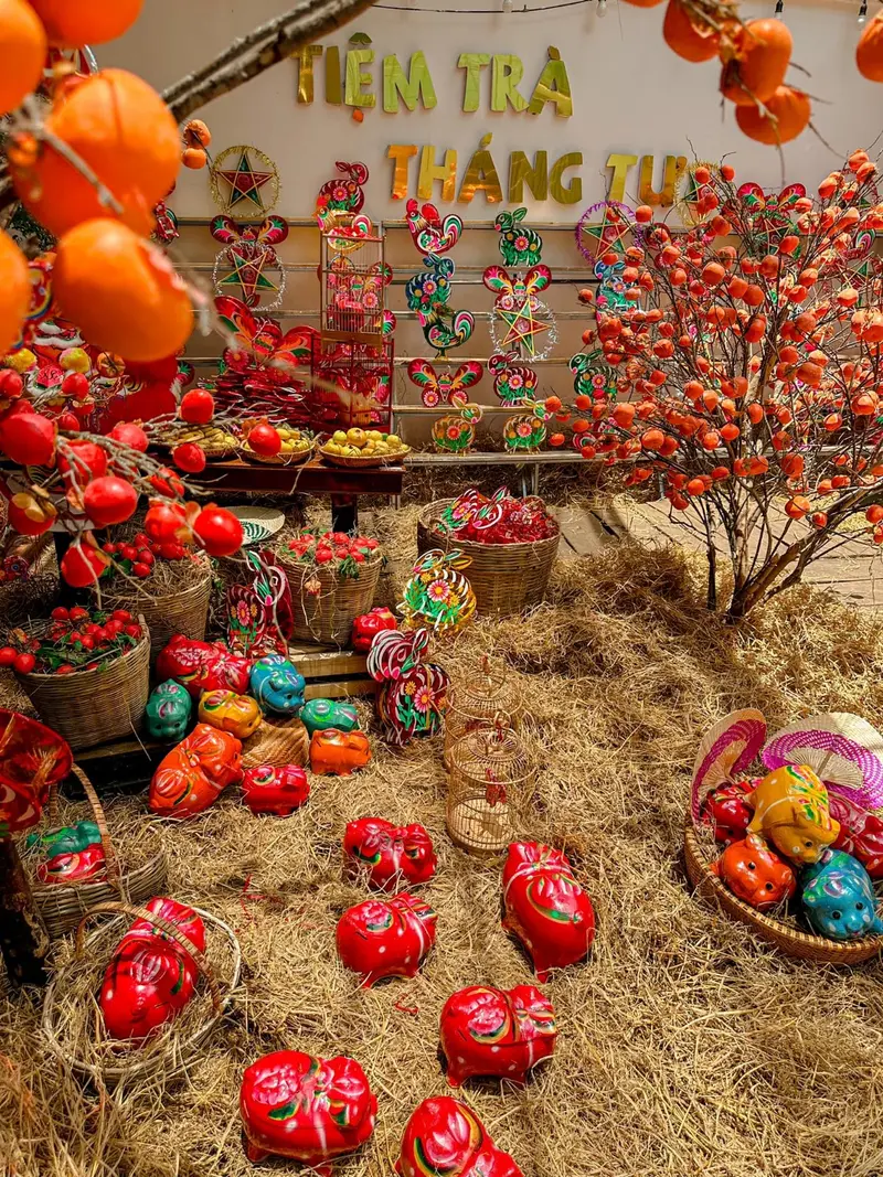 Decor không gian trung thu tại tiệ trà Tháng Tư