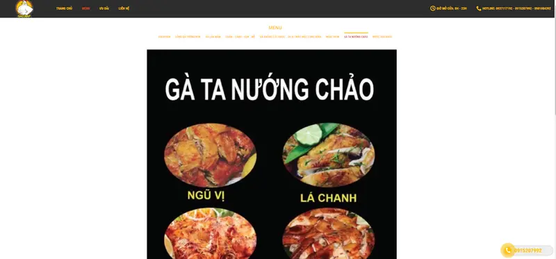 Hình ảnh các món về quán chuyên món gà có món gà ta nướng chảo bên tiệm Gà Cơ Bắp